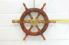 15  Wood And Brass Decorative Ship Wheel