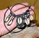 Tuareg Wodaabe Tribe Leather Cowrie Shells Amulet Talisman Necklace Niger Africa