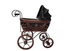 Vintage Victorian Wicker Ratten Baby Doll Carriage Stroller Pram Buggy
