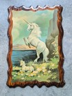 Unicorn And Baby Lacquered Wood Wall Art Pair 15 5 X 22 5 Vintage Unicorncore