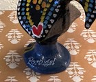 Hand Painted Metal Miniature Lucky Rooster Vtg Portugal Folk Art Portuguese-