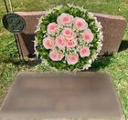Flower Wreath   Anchor Pin -cemetery Grave Memorial Artificial-pink Roses-13 7in