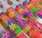 Lot Of 12  72 Pcs Tube  Hashtag Building Blocks  six Neon Colors  
