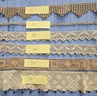 Vintage Lot Handmade Lace Trims Various Sizes Colors Total Of 12 Yards