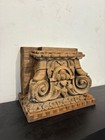 Antique Wooden Column Base Candle Holder   Hand-carved Architectural Salvage