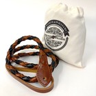 Walker   Williams M-51 Chestnut Brown And Black Grain Leather Mandolin Strap