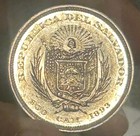 1893 El Salvador 1 Peso Au Rare Condition 354 500 Minted