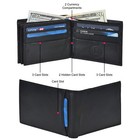 Leatherboss Genuine Leather Mens Wallet Money Pockets Id Slot With Gift Bag