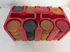 Marble Catalin Red Swirl Bakelite Poker Chip Caddy
