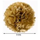 6 Gold 8  Paper Pom Poms Reception Birthday Party Wedding Crafts Decorations