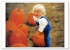 Lovely Children-flowers Of Life Pretty Boy Pumpkin Kids Art New Modern Postcard