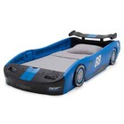 Boys Blue Race Car Bed Frame Twin Size Platform Plastic Kids Bedroom Furniture