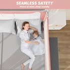 Famill Toddler Safety Bed Rail Guard W child Lock For Queen Size Bed 60   Pink