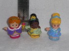 Fisher Price Little People Disney Princess Lot Cinderella  Tiana  Red Hair Queen