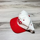 Vintage Rsc Rental Service Corp Snap Back Hat Cap Red White Employee Uniform 90s