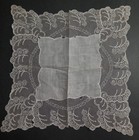 Vintage Ladies Hankie Lace Edge  Old Wedding Hankerchief   