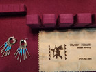 Crazy Horse Indian Jewelry Turquoise And Silver Hoop Earrings 
