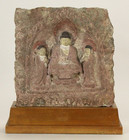   Ancient Chinese Carved   Painted Stone Buddhist Stele  Buddha   Bodhisattvas