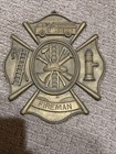 Vintage Solid Brass Firefighter s Wall Plaque  Display Sign  Heavy 2lbs 8 Oz