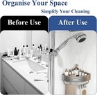 1-tier Shower Caddy Shelf Bathroom Corner Bath Rack Storage Holder With 8 Hooks