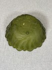 Vintage Indiana Glass Lily Pons Sunflower Bowl Avocado Green 7  Ruffled