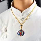 Statue Green Tara Pendant Tibetan Buddhist Steel Amulet Necklace