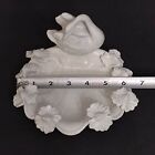 Vtg Swan Floral Seashell Cream Glazed Pottery Trinket Soap Jewlery Dish Italy