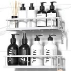 Durable Shower Organizer Caddy Rust Proof Bath Shelf Adhesive Storage Solution