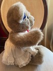 Vintage Applause Plush Teddy Bear W  Dress   Bow Posable Arms And Legs 12  X 10 