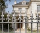 2pc Cast Iron Trident Spear Fence Finials 5  H X 2 2  W Silver Post Toppers