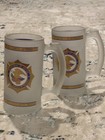 Dept Justice Bureau Prisons Terre Haute In gilt Glass Tankard Mug Stein Set  2 