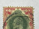 Great Britain Gb 1902 Stamp Scott 138 Shilling Carmine Green Edward Vii Used