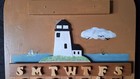 Vintage Wooden Perpetual Calendar Hand Painted Lighthouse Sailing Motif 23 