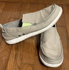 Men   s Size 12 Crocs Walu Loafers Canvas Khaki Slip On Shoes