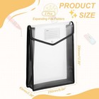 2 Pack A4 Plastic File Folders With Snap Closure  Black  Vertical