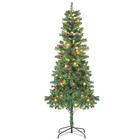 5 5 Ft Pine Artificial Christmas Tree Colorful Xmas D  cor W warm Light Led Green