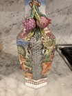 Rare Tall Chinese Export Porcelain Vase W   English Hunt Scene   Mock Handles  