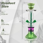 2-hose Small Green Glass Hookah Set Portable Water Shisha Pipe Bong Pliers Poker