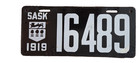 1919 Sask Saskatchewan Cn  License Plate Porceain 1922 W sask Tab Green