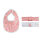3 Piece Nike Baby Girls Bib   Headbands  Pink  Shower Gift Set  B17 Ma