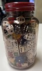 Vintage new Dice Lot Of Over 150 In Attractive Quart Jar  Gambling game Board 