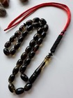 Natural Baltic Amber 17g  Islamic Prayer Rosary 33 Barrel Beads Tasbih Pressed