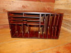 Vintage Rare Wood File Cabinet Desktop Document Organizer Storage Chest  Mail