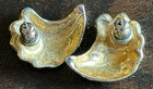 Vintage Earrings Gold Plated Shell