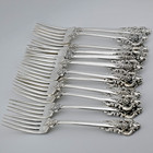 12 Sterling Silver Wallace Grande Baroque 8  Dinner Size Forks 31 80 Ozt  nomono