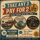 Petroleum Gas Station Advertising Logo Retro Round Metal Tin Sign Garage Decor