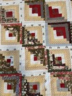 Very Good Antique vintage Log Cabin Summer Weight Quilt 