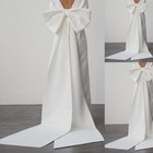 Dramatically Satin Bow Belt Wedding Accessories Large Detachable Sash Belt White