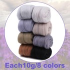 Bulk Needle Felting Wool Roving 80g 8 Colors For Diy Crafts   Felting Supplies