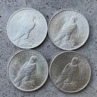 Peace Silver Dollars 1922-1925 Lot Of 4 Uncirculated 90  Silver Coin Mixed Year